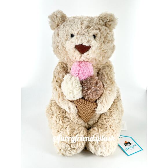 Authentic‼️ NWT Jellycat Oatus Bartholomew bear Ice Cream- NYC FAO exclusive
